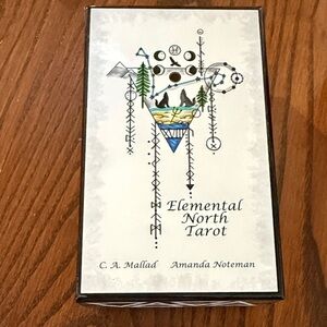 Elemental North Tarot Deck - Illustrated White Box with Blue & Green Accents